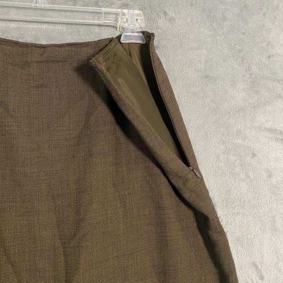 Harve Benard Skirt Sz 14 Brown Maxi A-Line 100% Wool Textured Lined Timeless - Picture 4 of 9